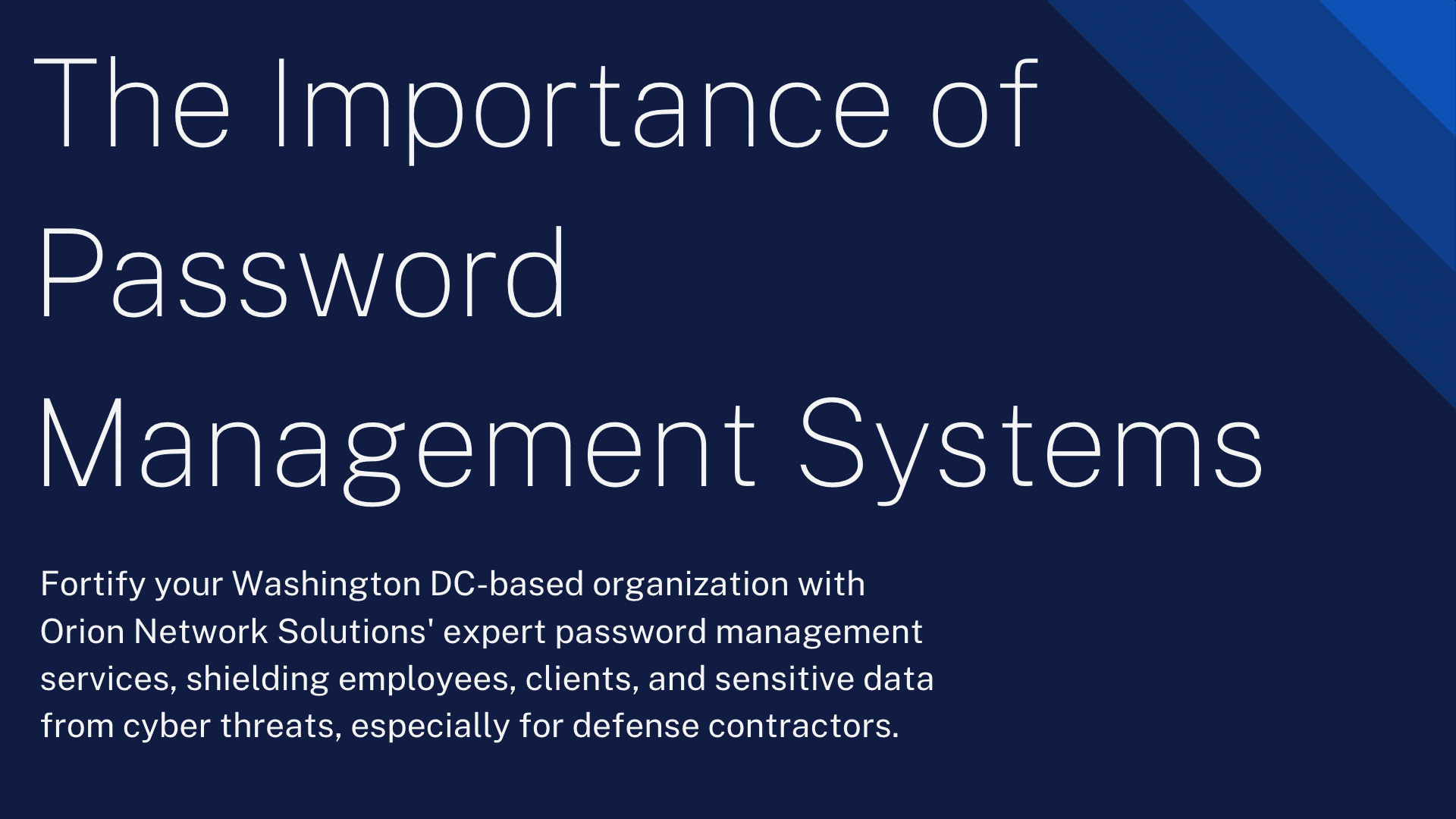 Password Management Services in Washington DC